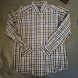 Ariat Pro Series Shirt Fitted Western Mens Plaid Long Sleeve Button Up XL